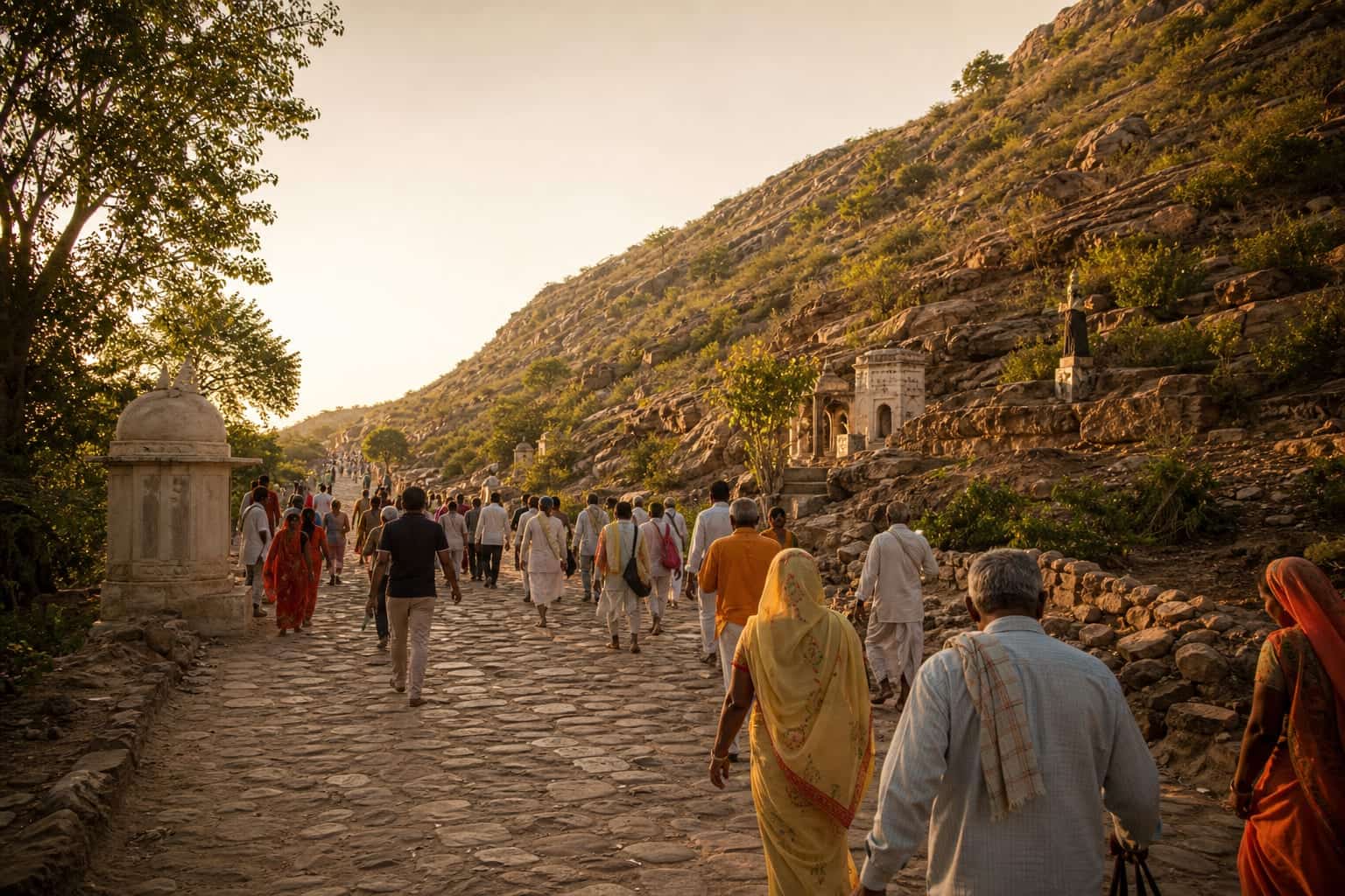 Pilgrims on Govardhan Parikrama Marg