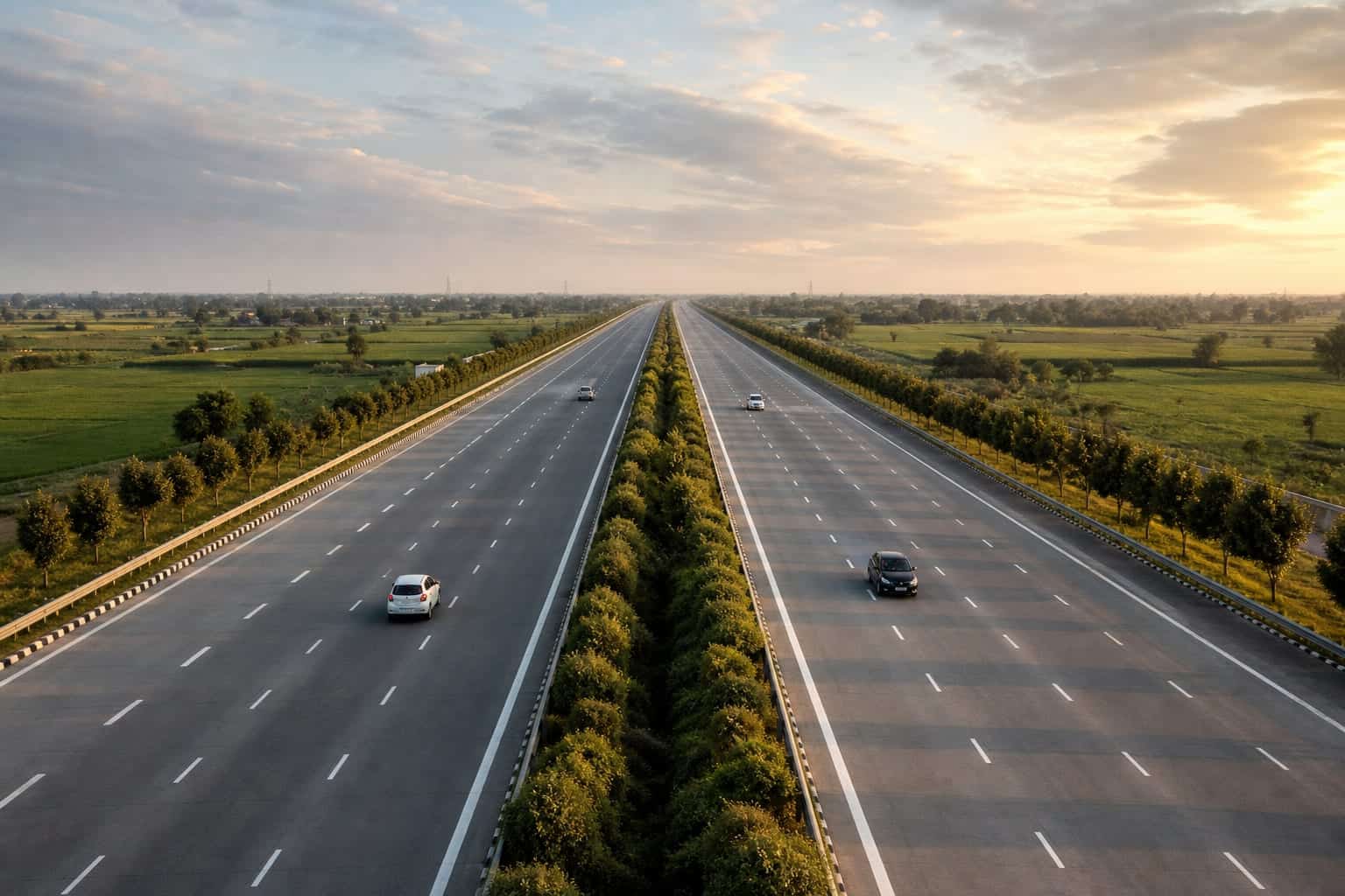 Yamuna Expressway through open land