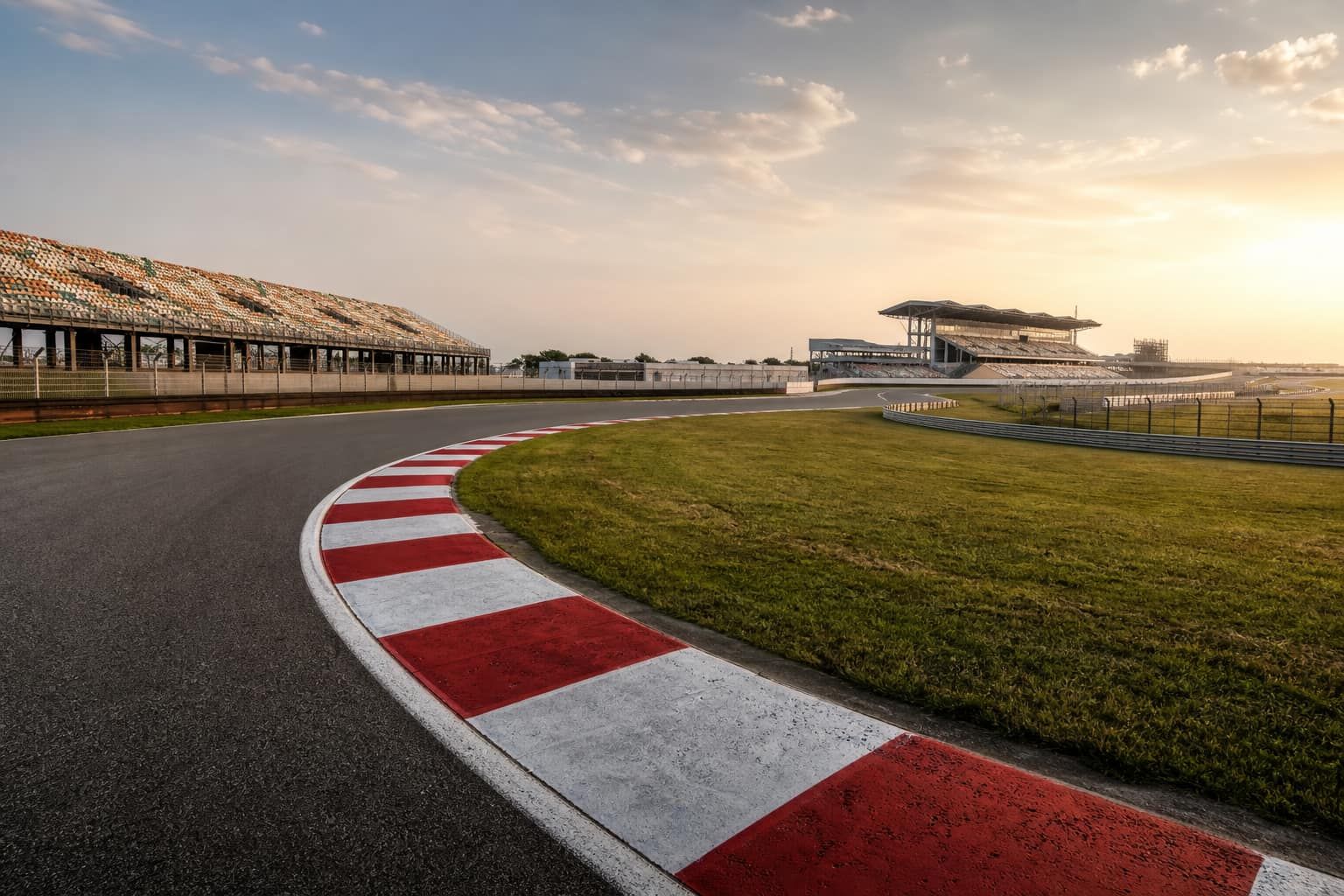 Sweeping racing circuit on the Yamuna Expressway belt