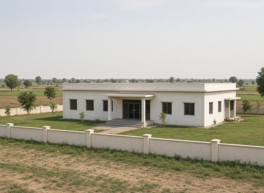 School and community hall at Lalita Kunj