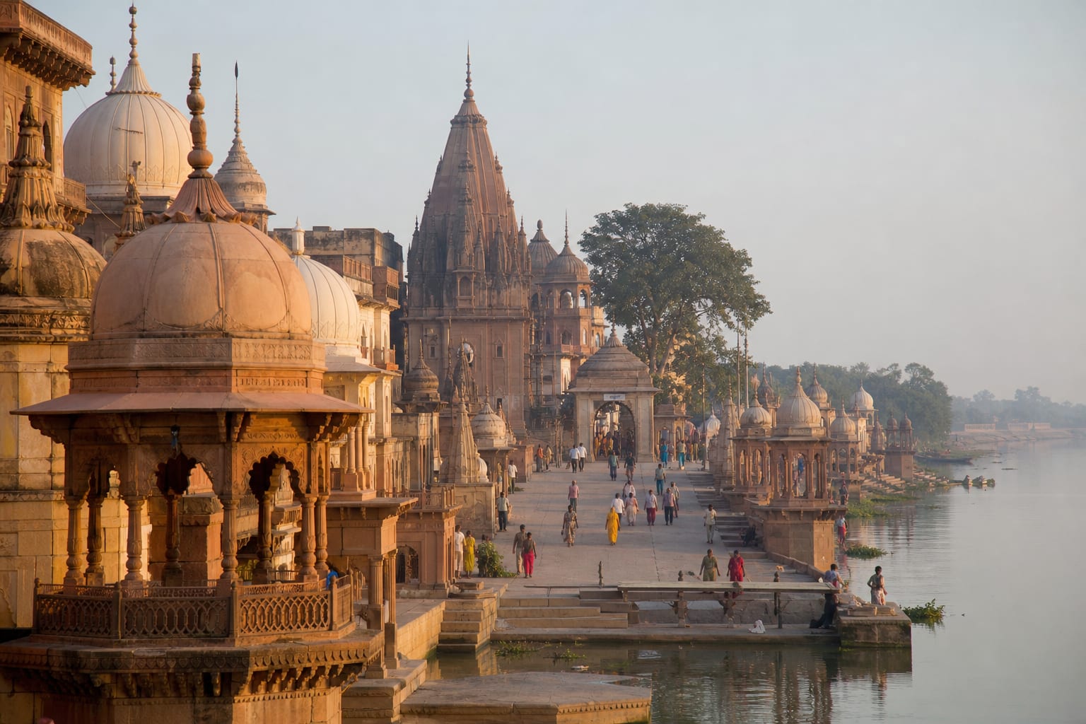 Temple ghats on the Mathura–Vrindavan spiritual circuit
