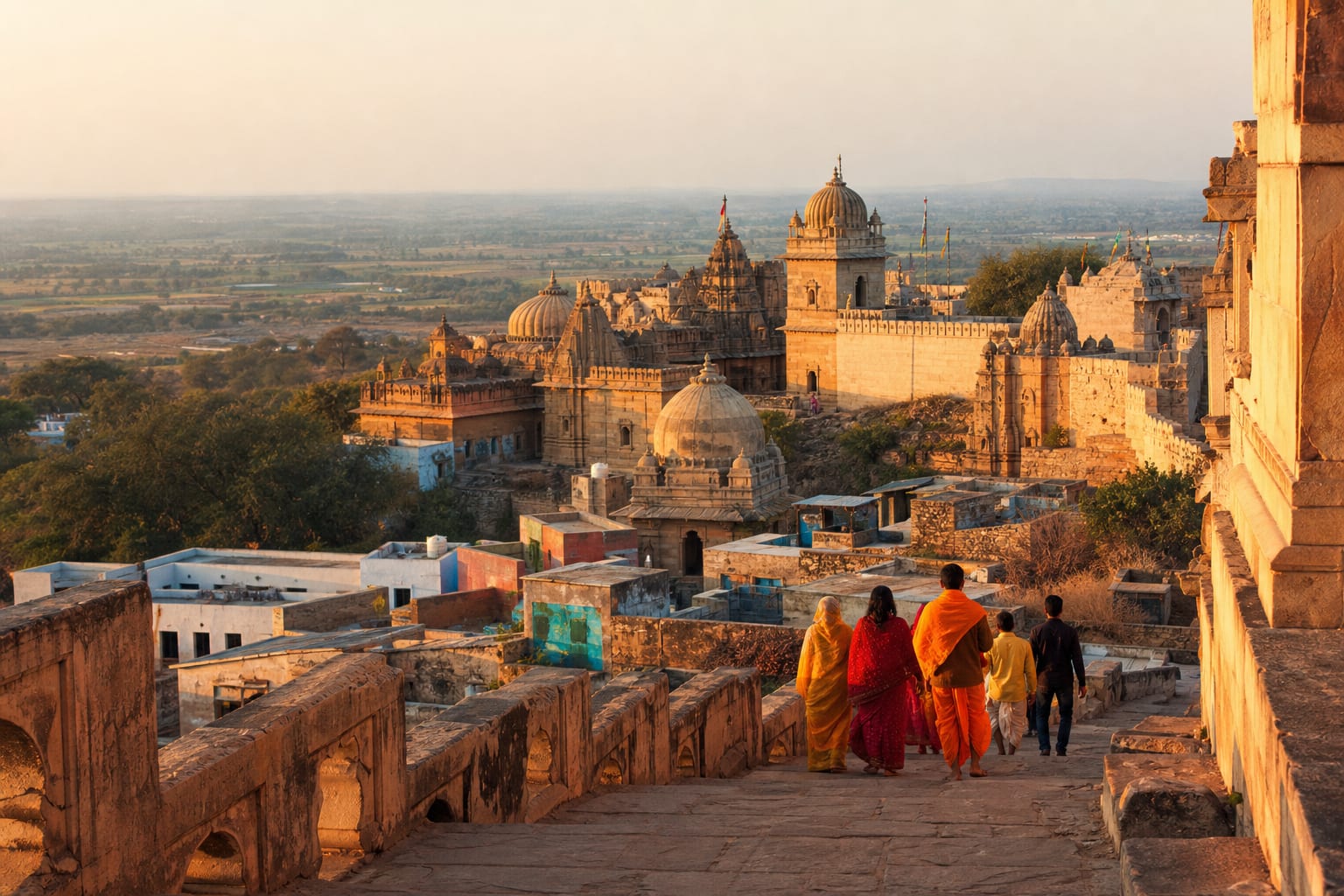 Historic temple town of Nandgaon in the Braj countryside