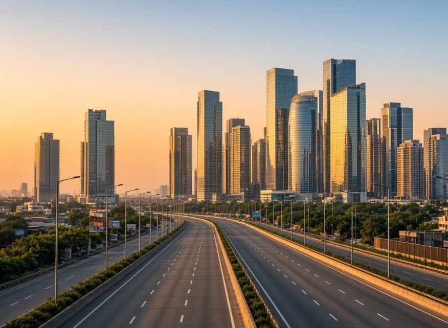 Drive from Vrinda Vatika Homes to Gurugram skyline