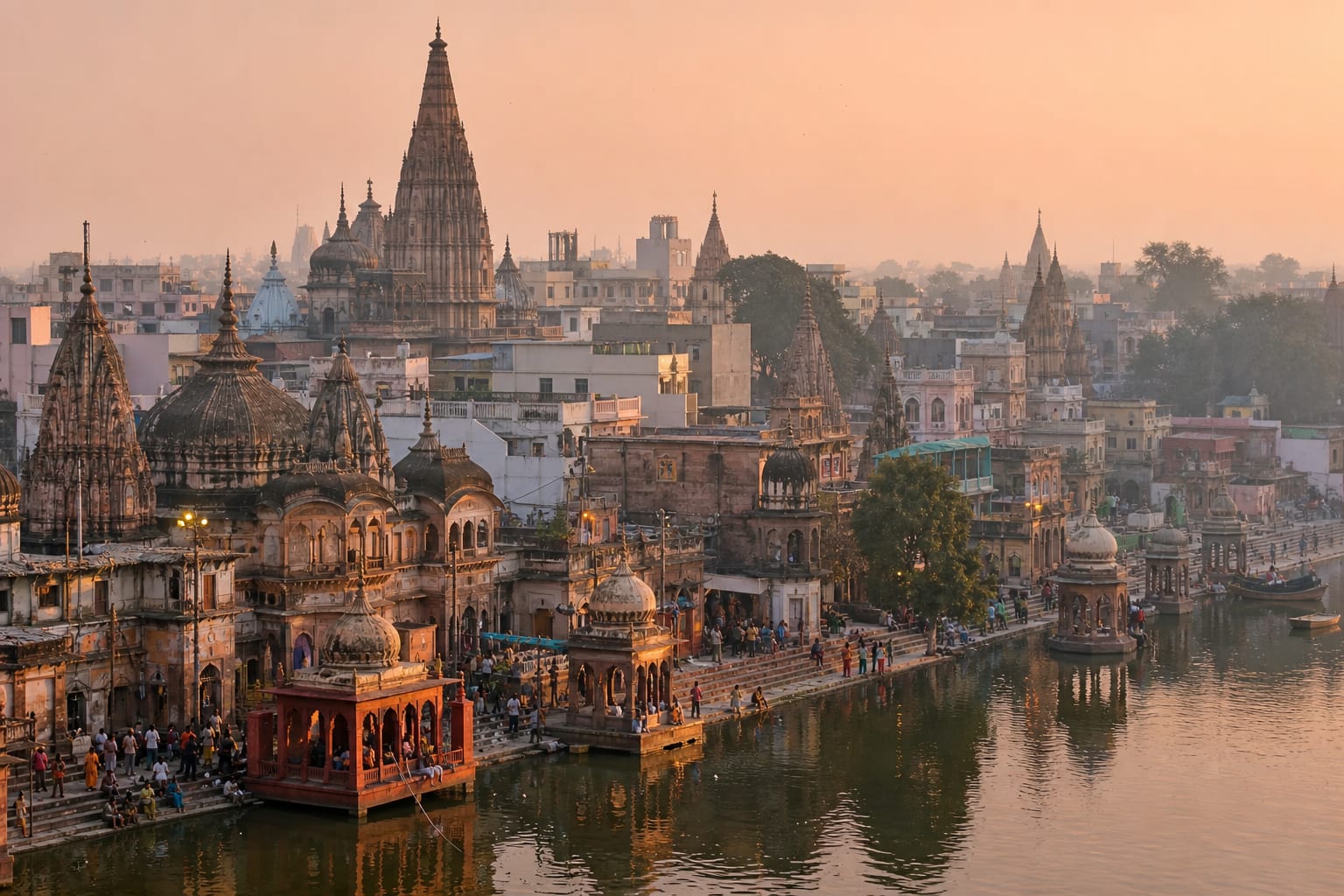 Temple complex along the Vrindavan spiritual circuit